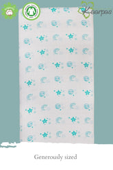 Into the Sky' Cotton Fitted Cot Crib Sheet : Moon & Earth
